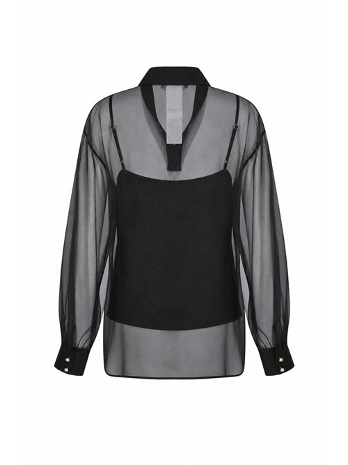 Camicia MSELIBBRA in organza di seta con ricamo Nero MAX MARA STUDIO | 2616261014600002